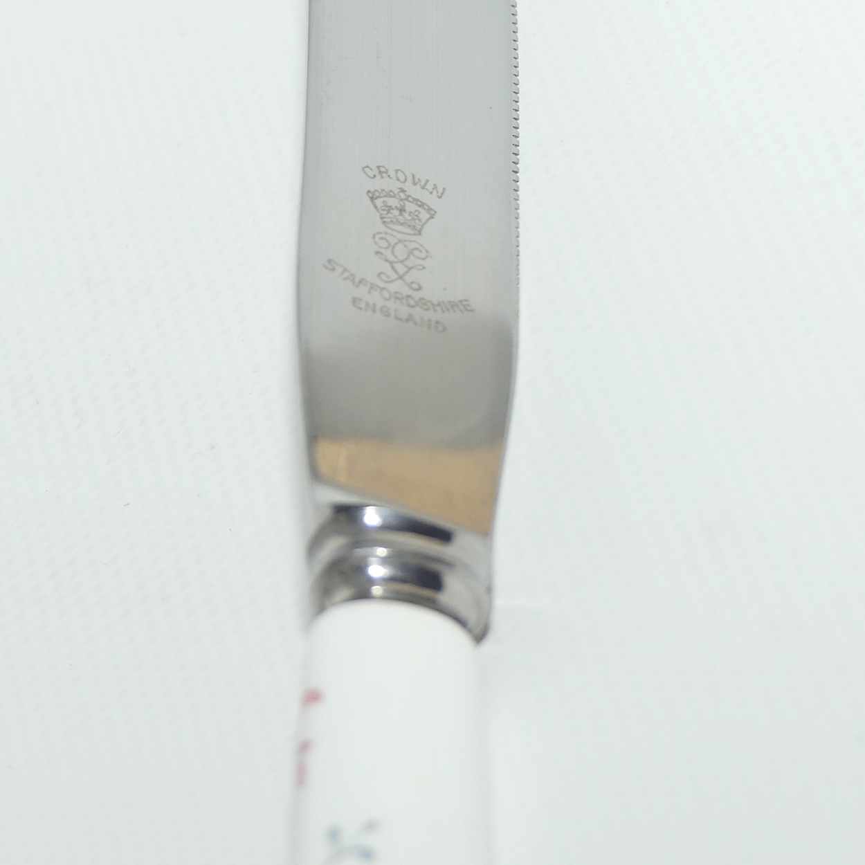 Crown Staffordshire England floral handle cake knife