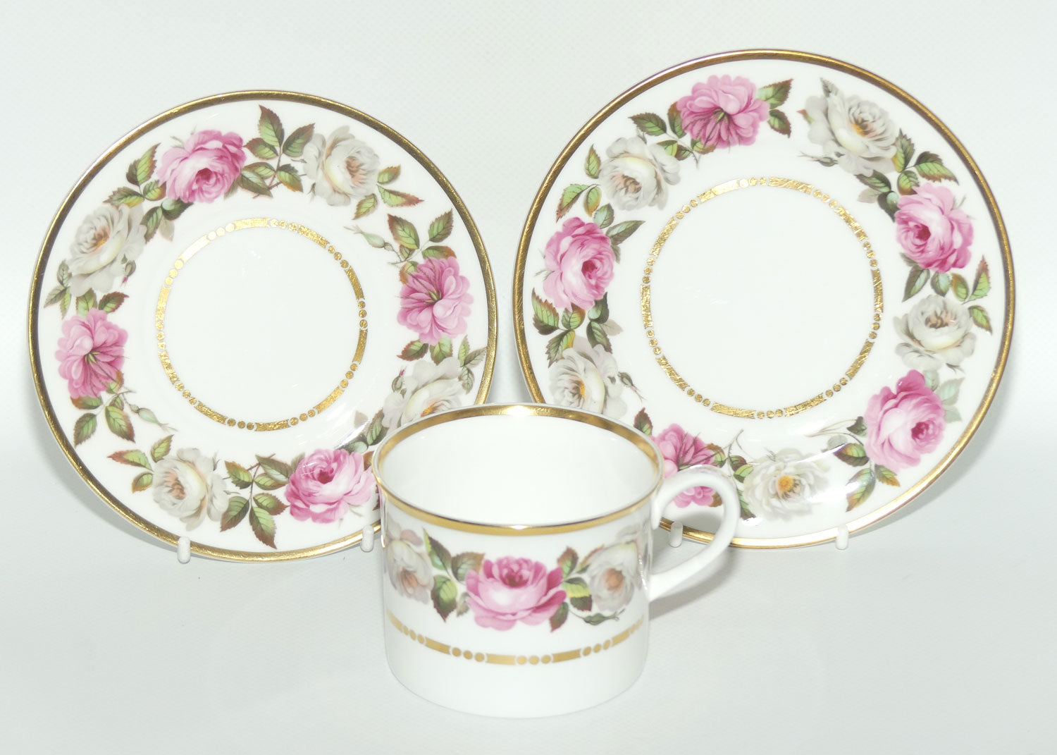 Royal Worcester Royal Garden pattern tea can trio