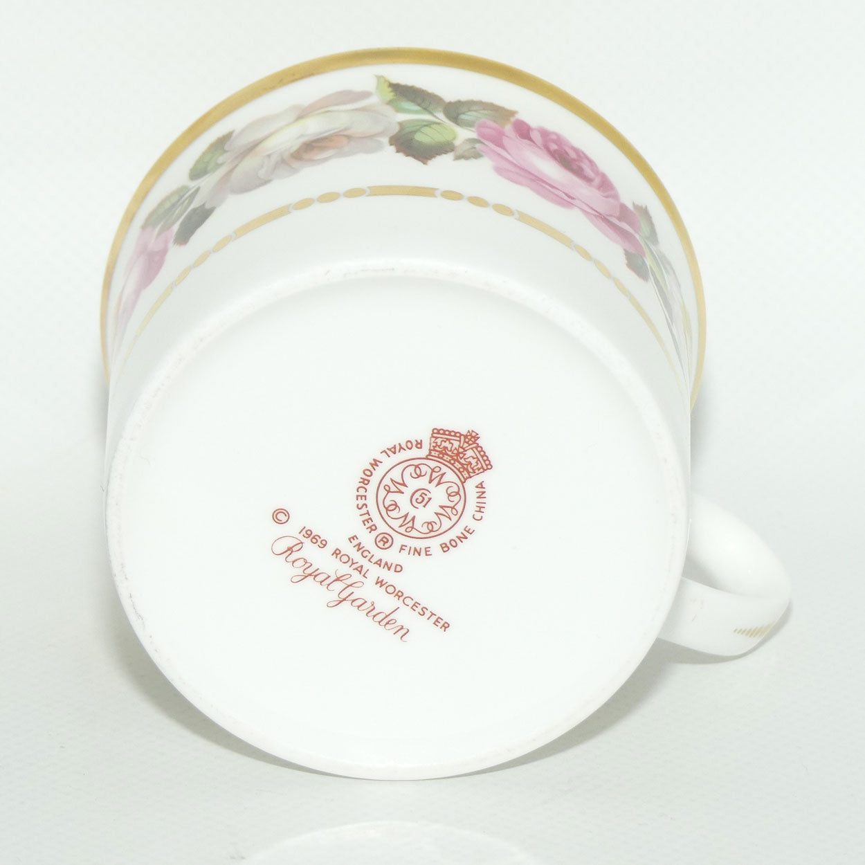 Royal Worcester Royal Garden pattern tea can trio