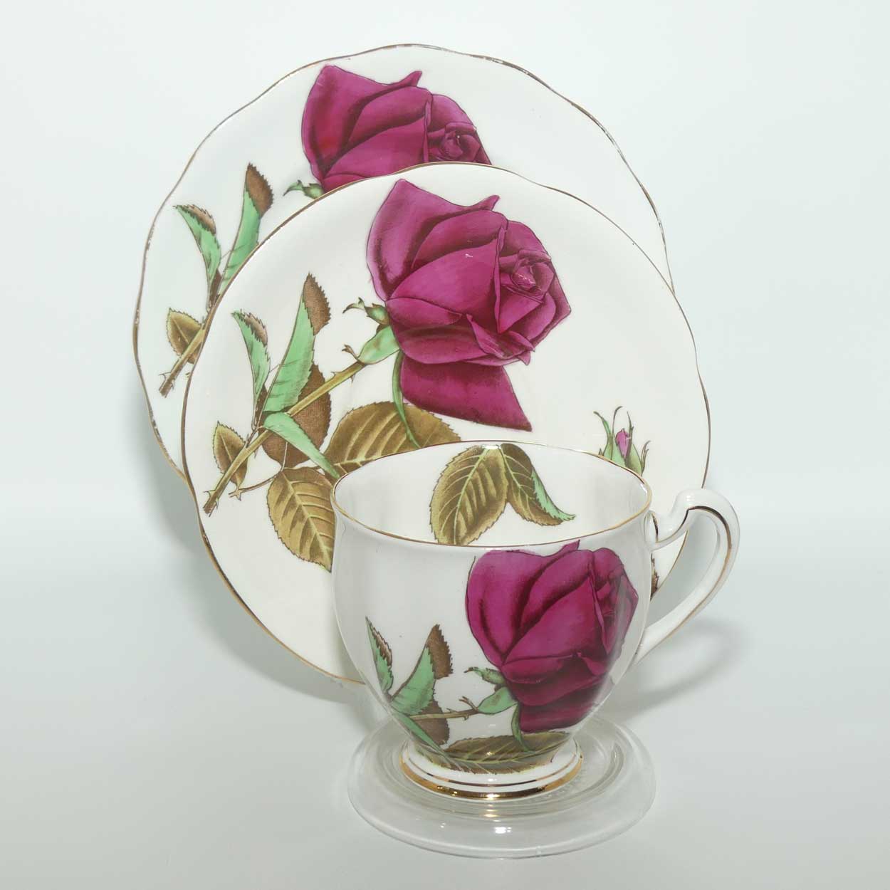 Royal Standard English Rose tea trio