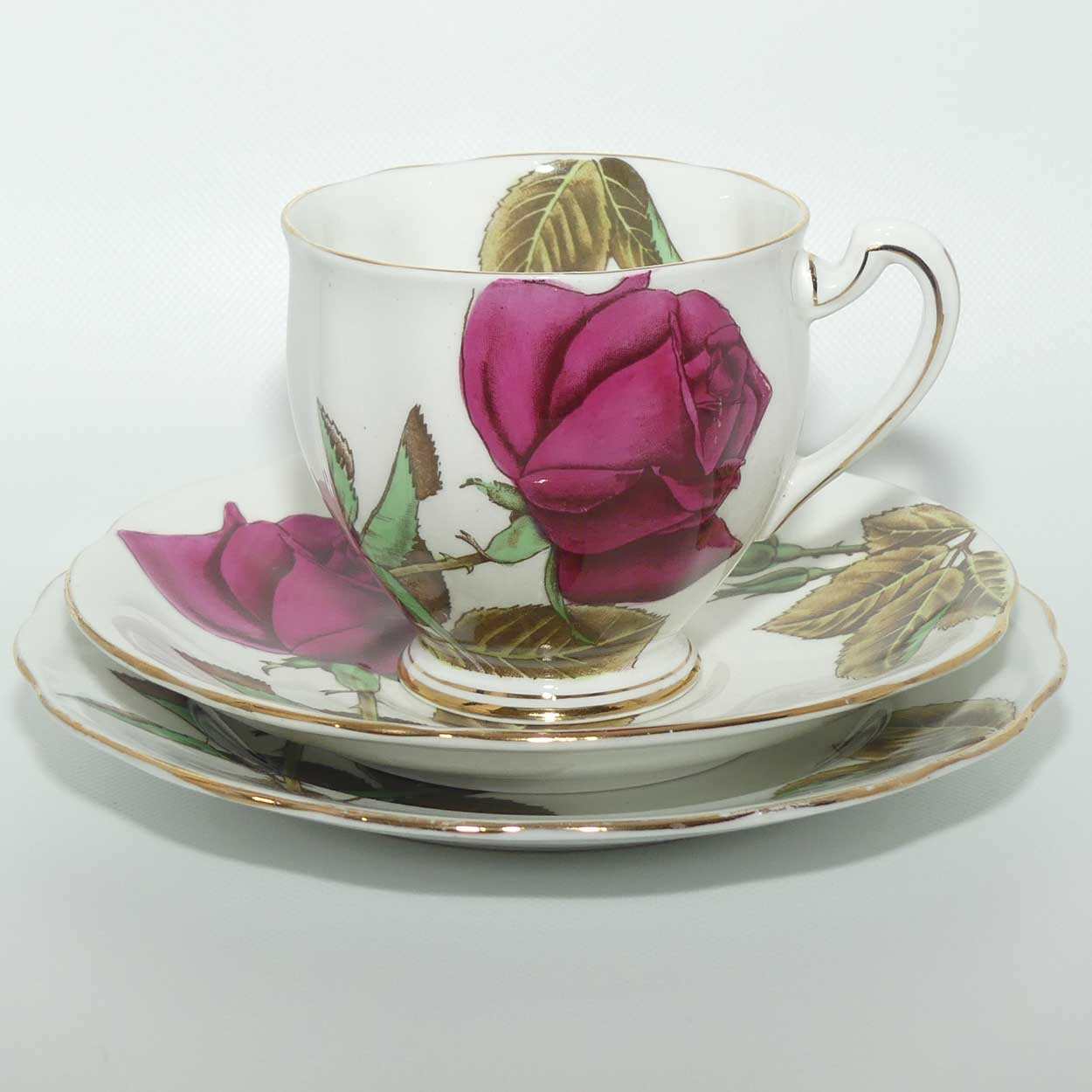 Royal Standard English Rose tea trio