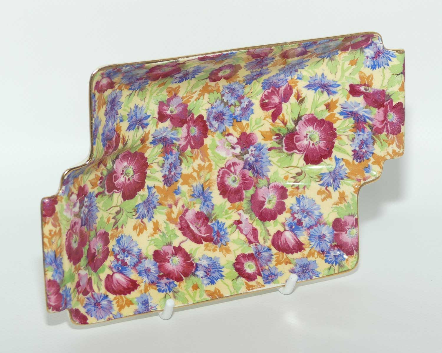 Royal Winton Grimwades Chintz Royalty offset rectangular tab handle bowl