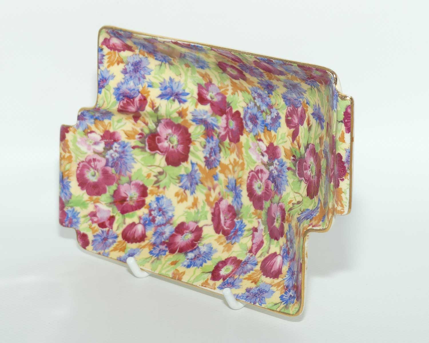 Royal Winton Grimwades Chintz Royalty offset rectangular tab handle bowl