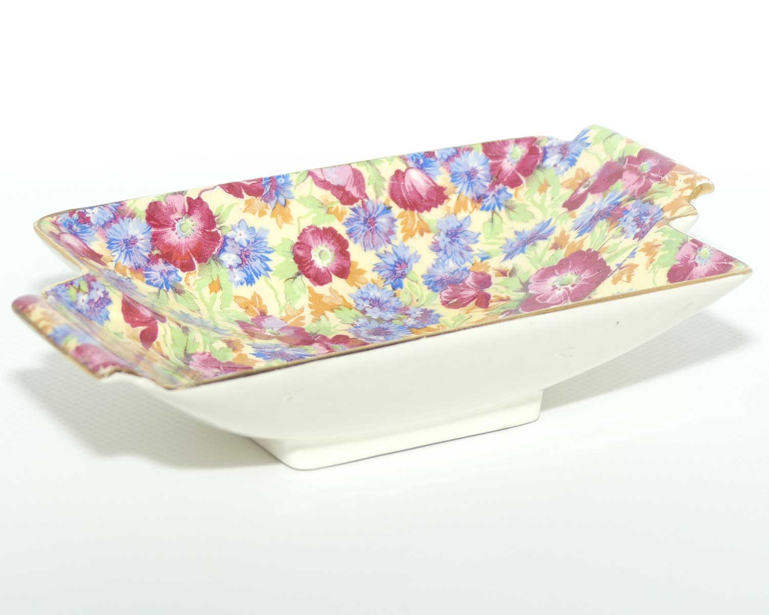 Royal Winton Grimwades Chintz Royalty offset rectangular tab handle bowl