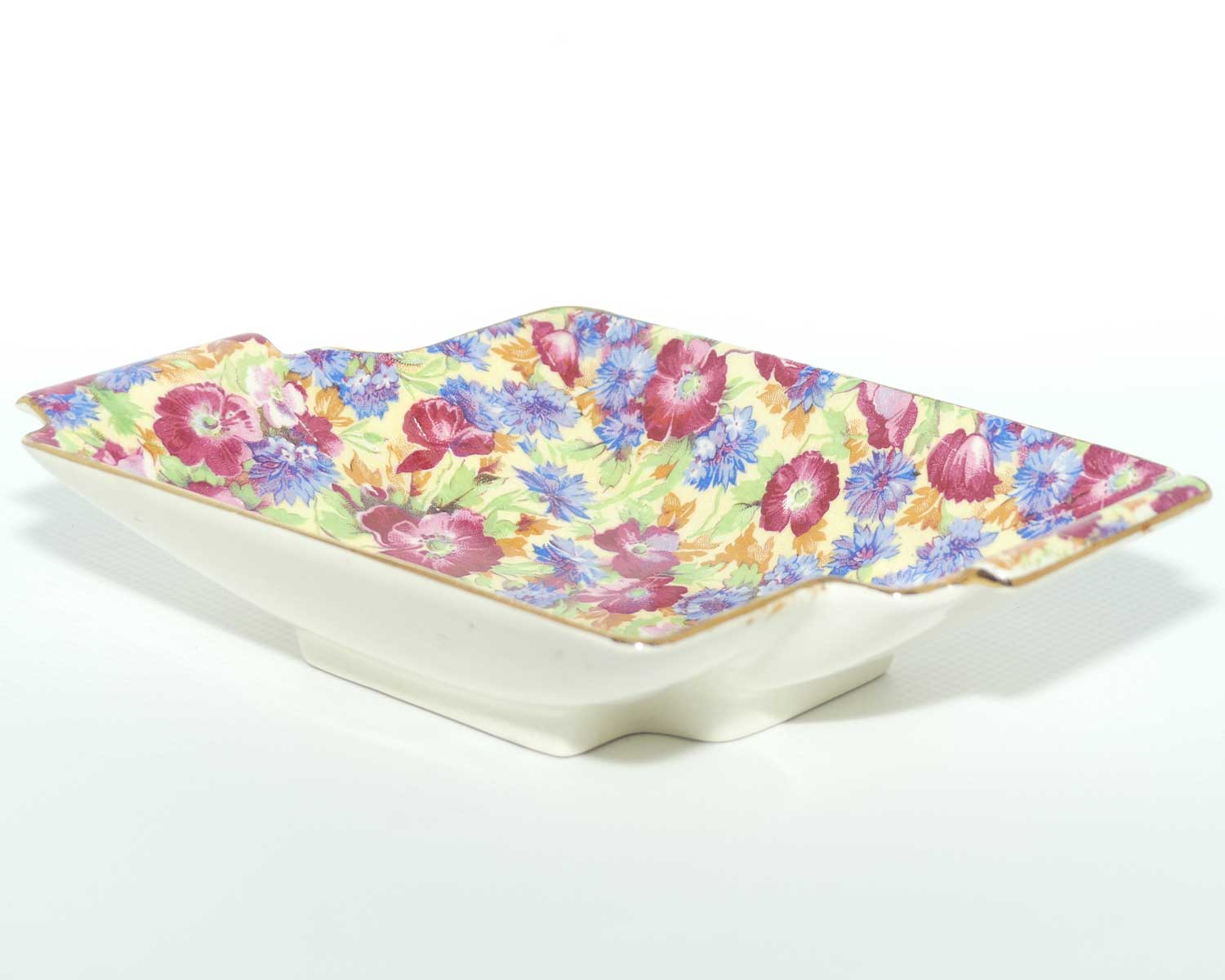 Royal Winton Grimwades Chintz Royalty offset rectangular tab handle bowl