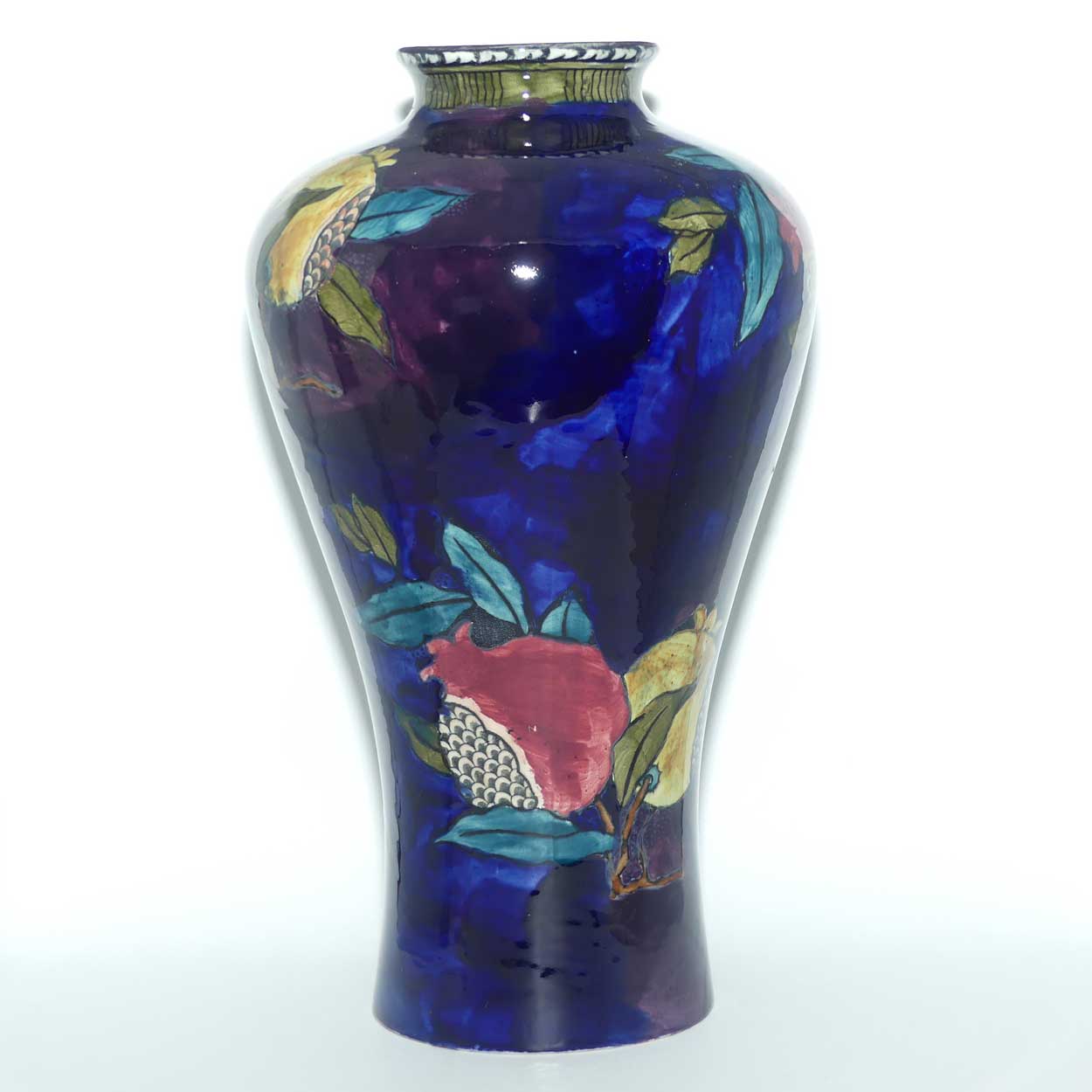 S Hancock and Sons Pomegranate design Rubens Ware vase signed FX Abraham