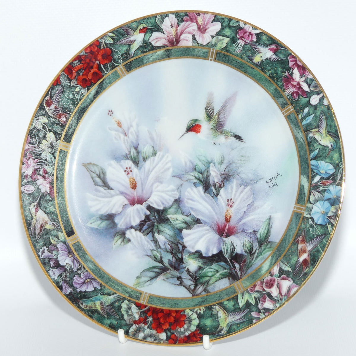 Bradex 84 G20 71.1 plate | Lena Liu's Hummingbird Treasury | The Ruby Throated Hummingbird + Cert