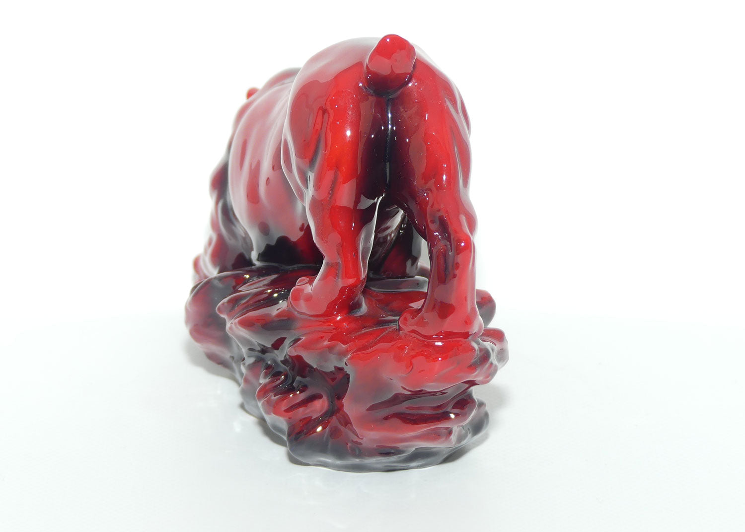 Peggy Davies Ceramics | Ruby Fusion Glaze | Tiger on Rock #2 | White Teeth