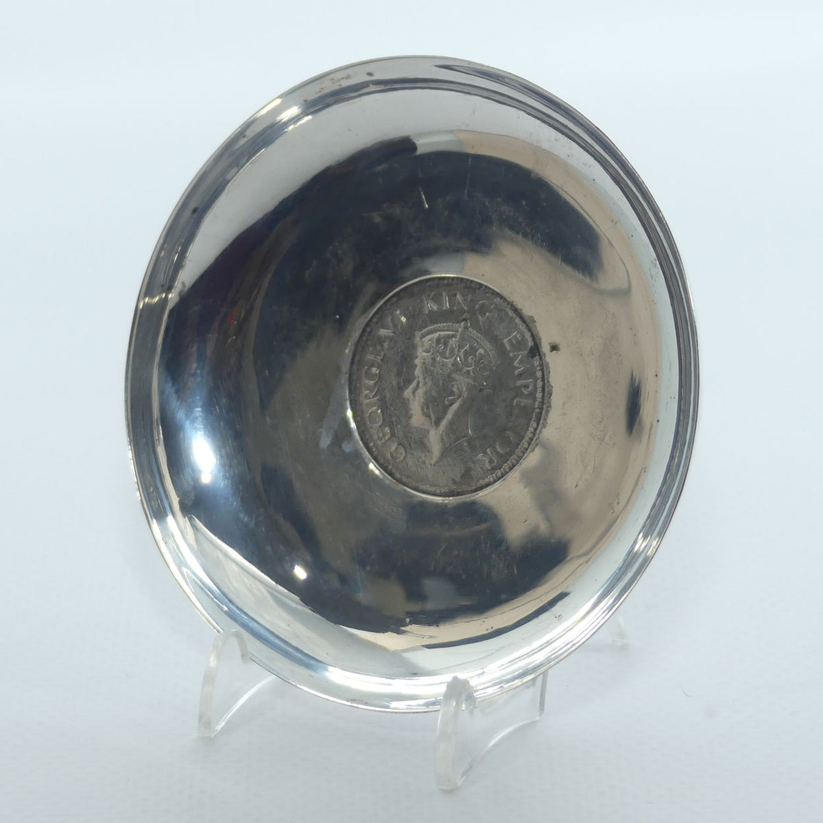 Sterling Silver | 1944 Indian Rupee Coin set in Silver Surround | 46.6 grams