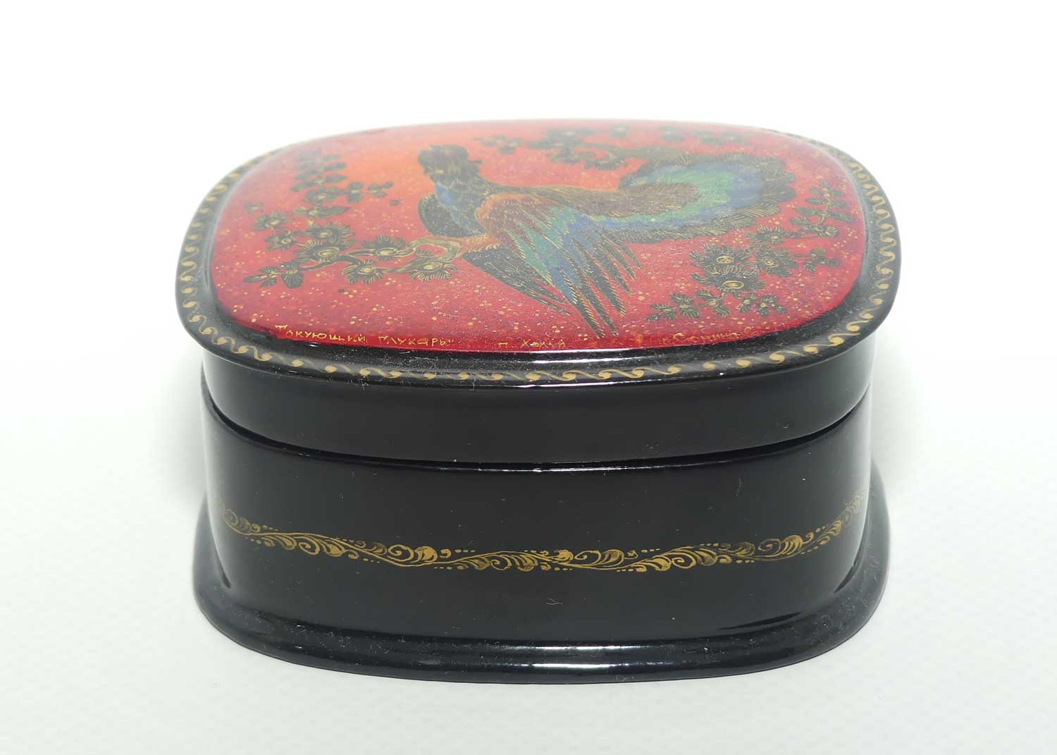Enamel and Gilt Russian trinket box | Golden Cockerel