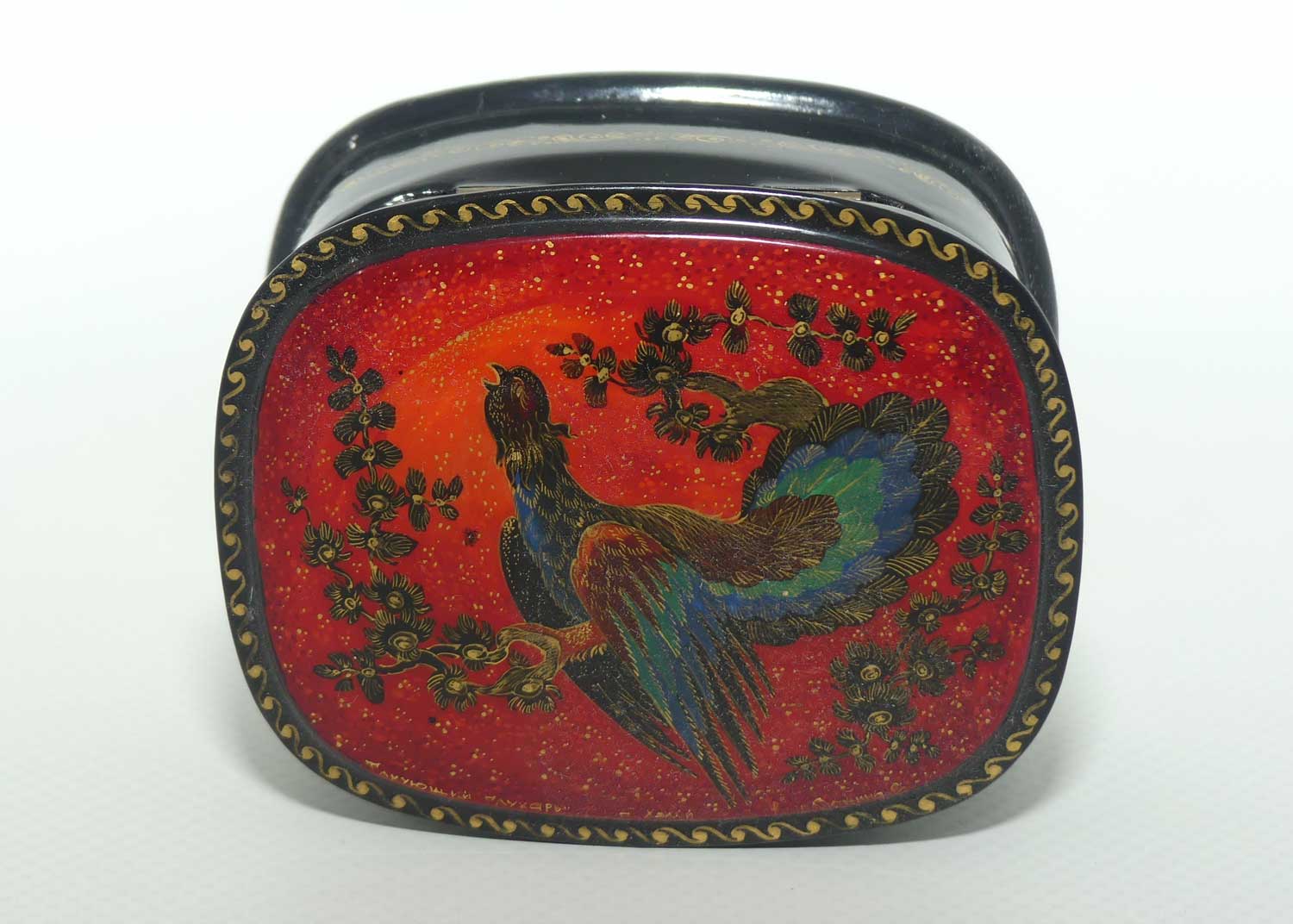 Enamel and Gilt Russian trinket box | Golden Cockerel