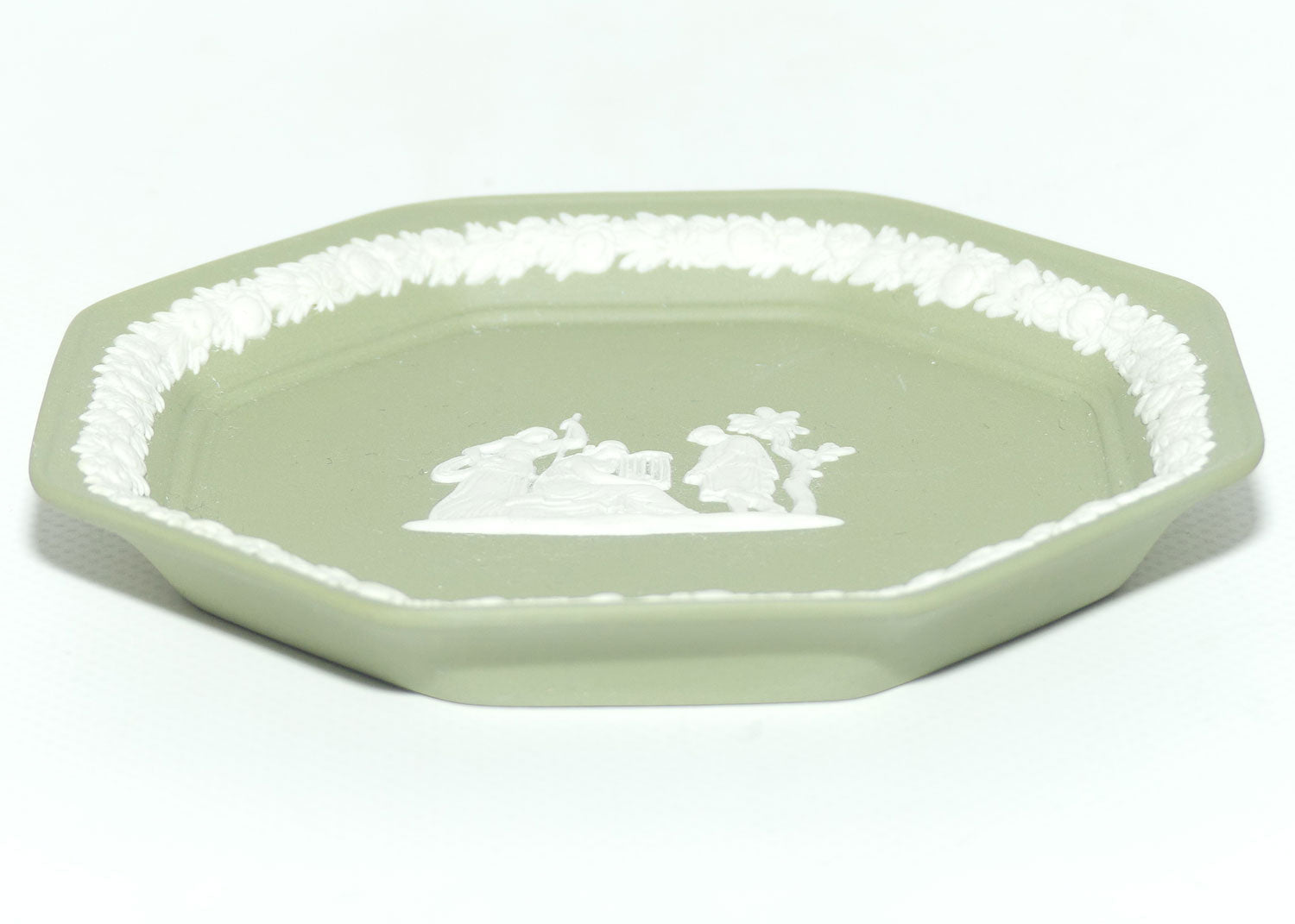 Wedgwood Jasper | White on Sage Green | Maidens and Cage Octagonal tray #2