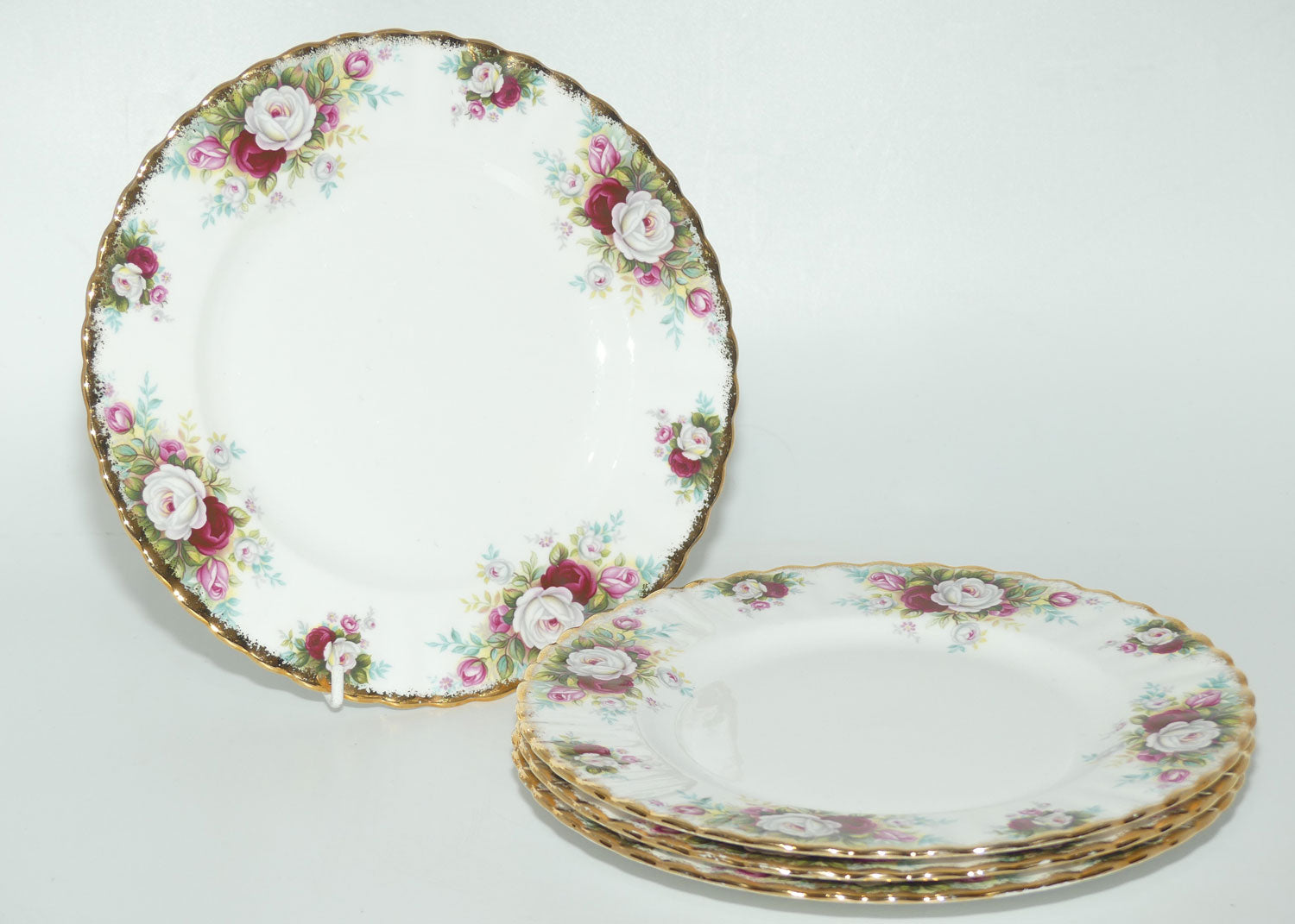 Royal Albert Bone China England Celebration set of 4 salad plates | 20.5cm diam | UK Made