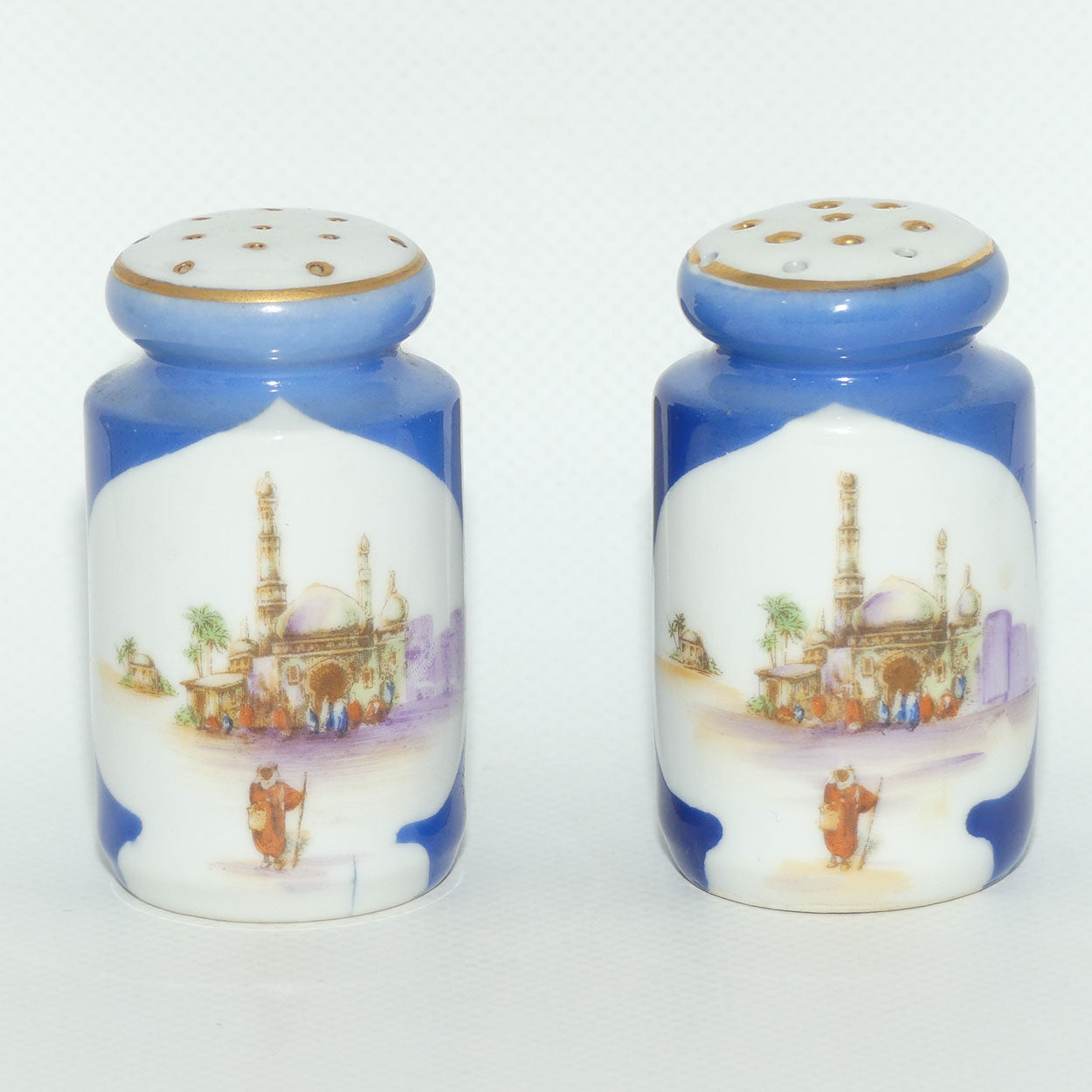 Early Noritake Middle East scene salt and pepper set
