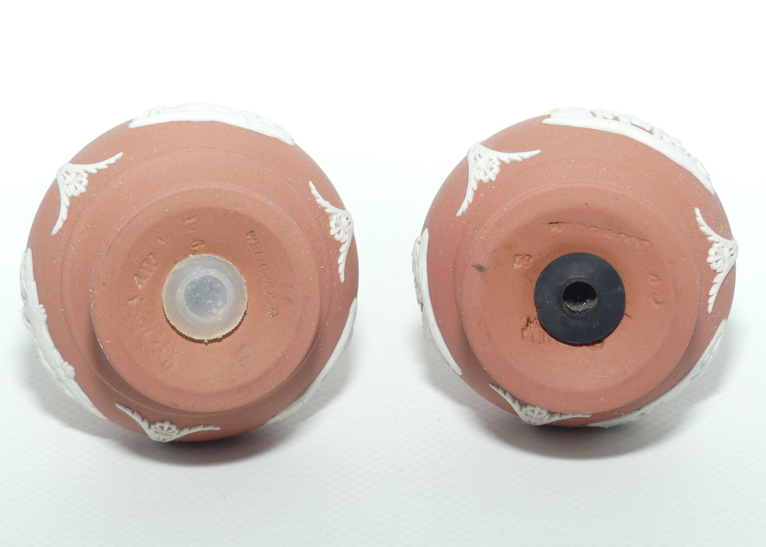 Wedgwood Jasper | White on Terracotta salt and pepper shakers