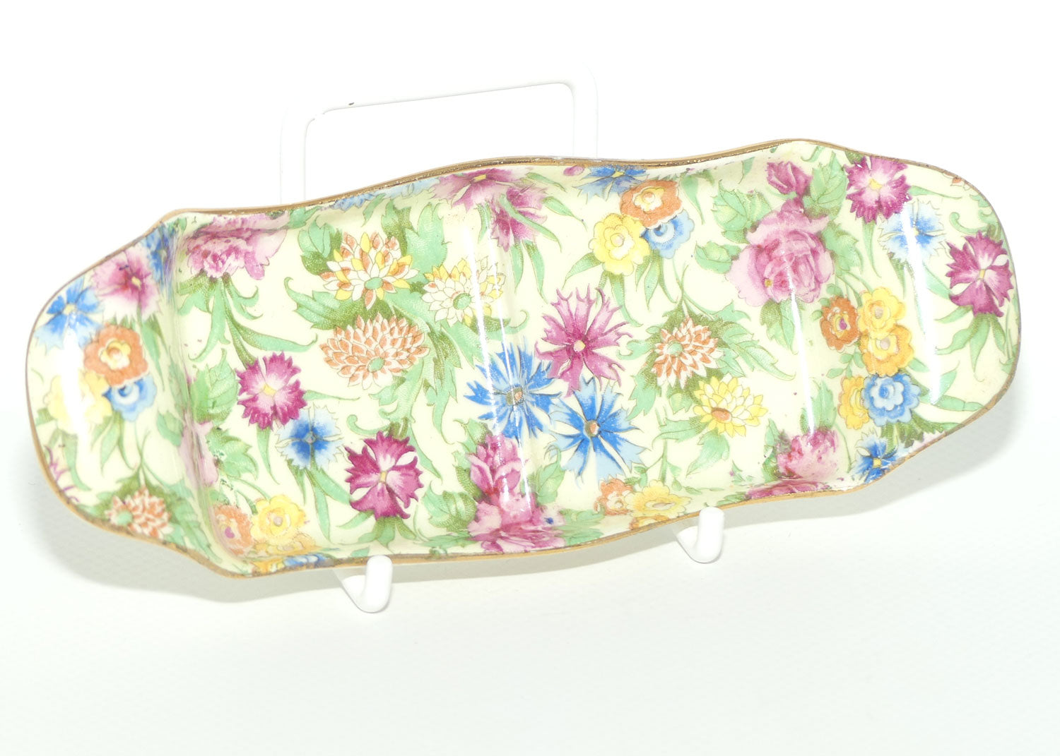 Royal Winton Kew Chintz salt and pepper set on tray