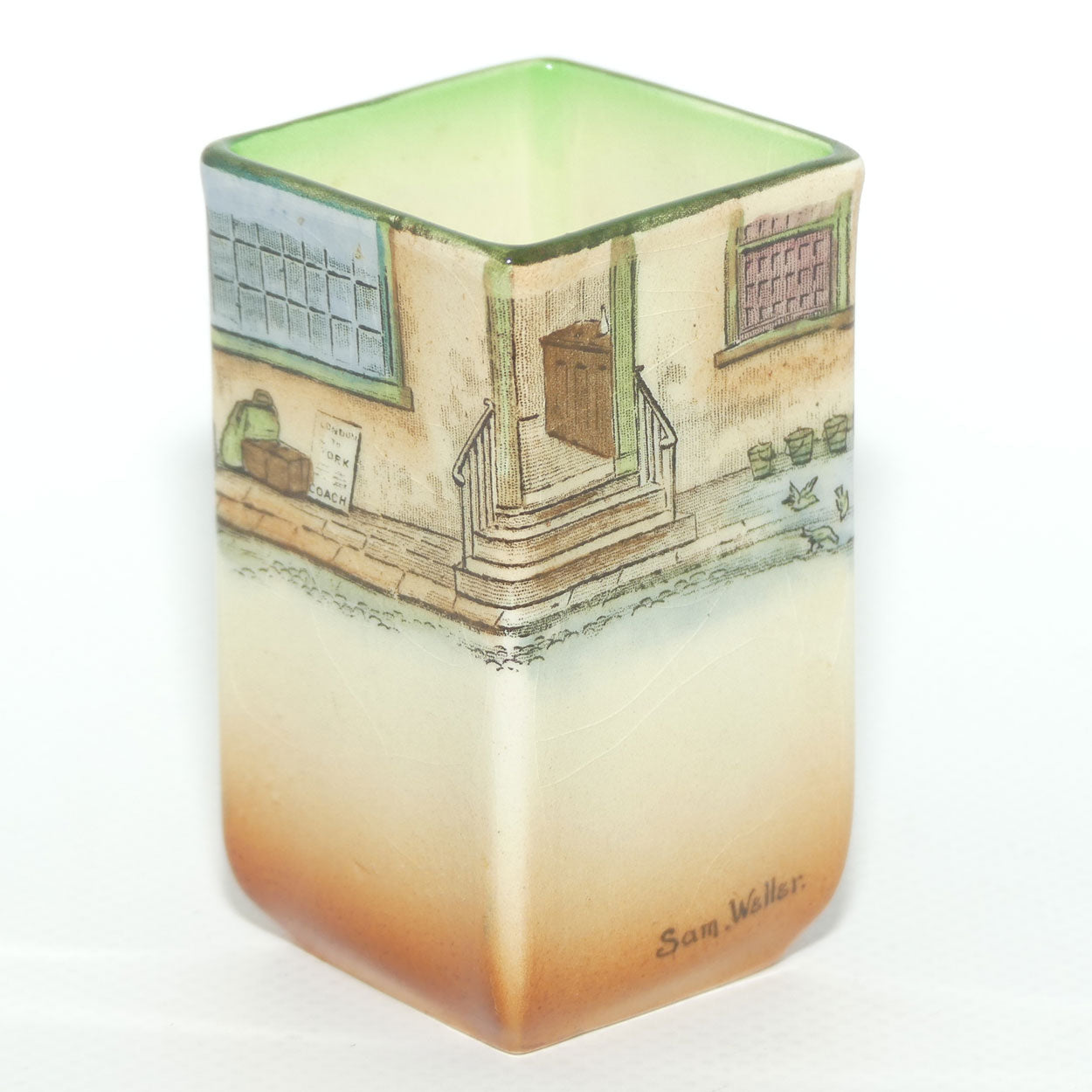 Royal Doulton Dickens Sam Weller small rectangular vase D2973