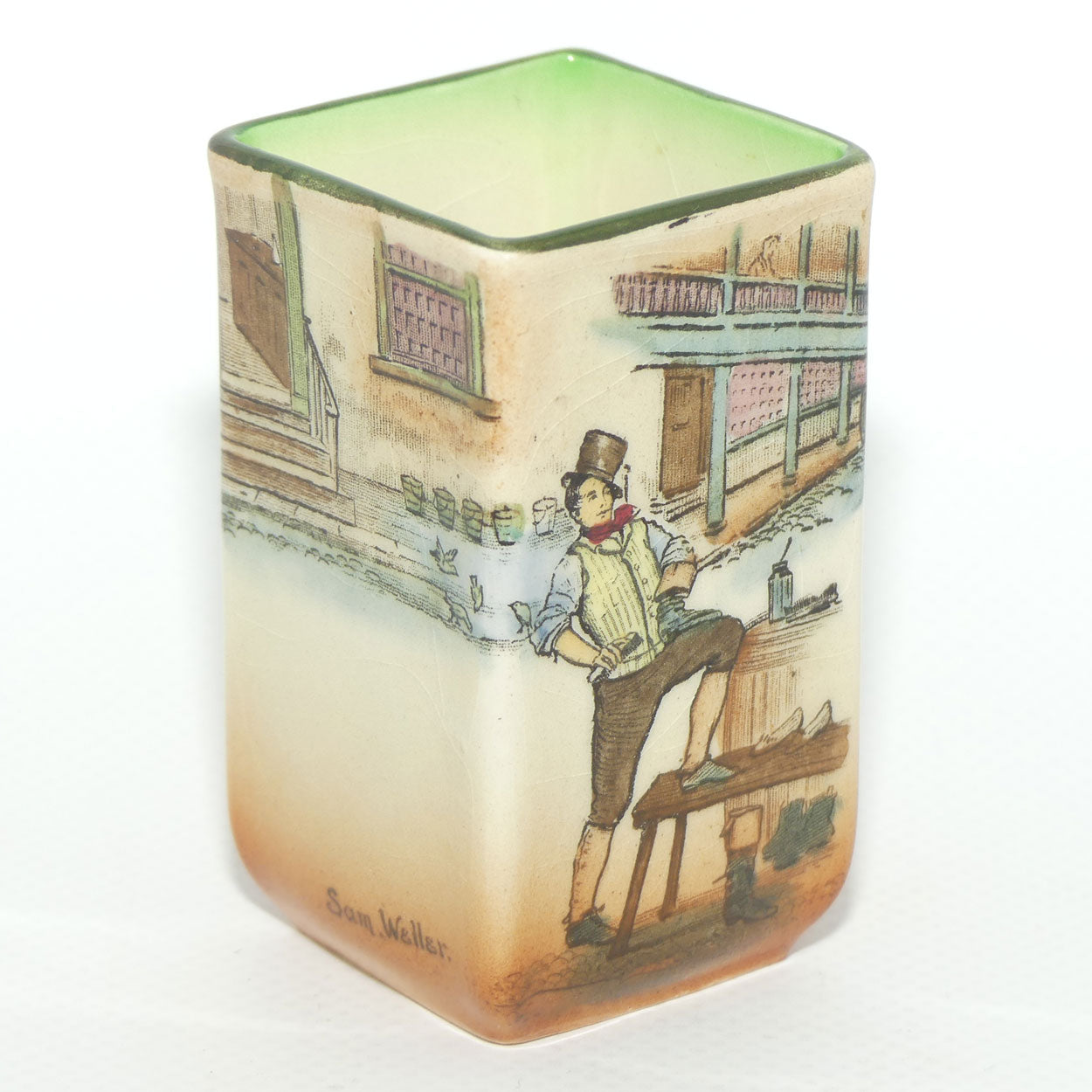 Royal Doulton Dickens Sam Weller small rectangular vase D2973