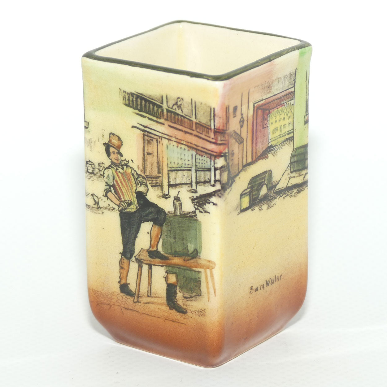 Royal Doulton Dickens Sam Weller small rectangular vase D5175