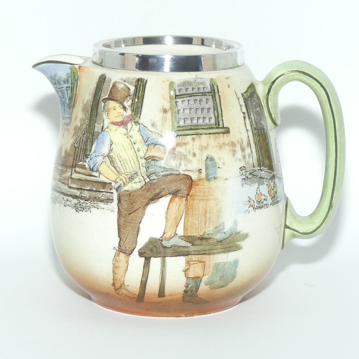 Royal Doulton Dickens Sam Weller Don shape jug (Silver rim)