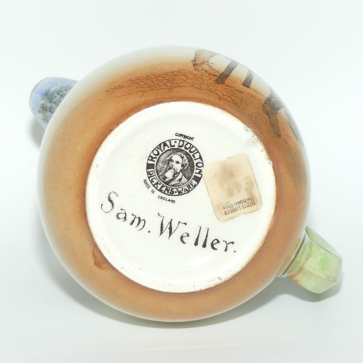 Royal Doulton Dickens Sam Weller Don shape jug (Silver rim)