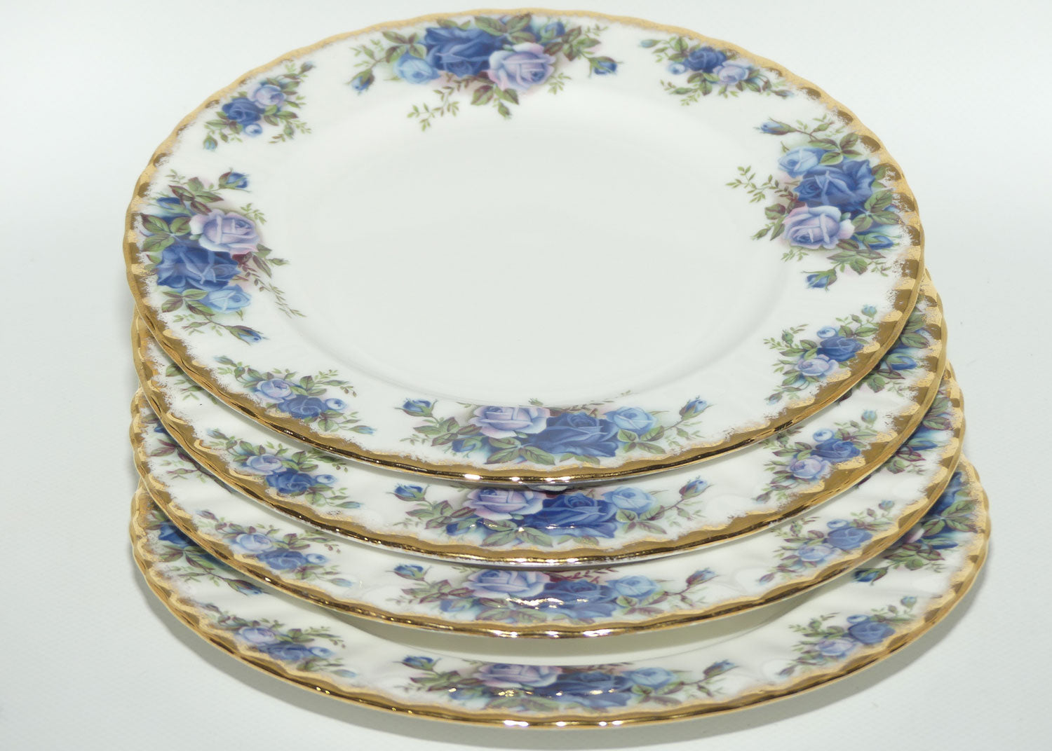 Royal Albert Bone China England Moonlight Rose Salad Plates 21cm | Set of 4 | UK made