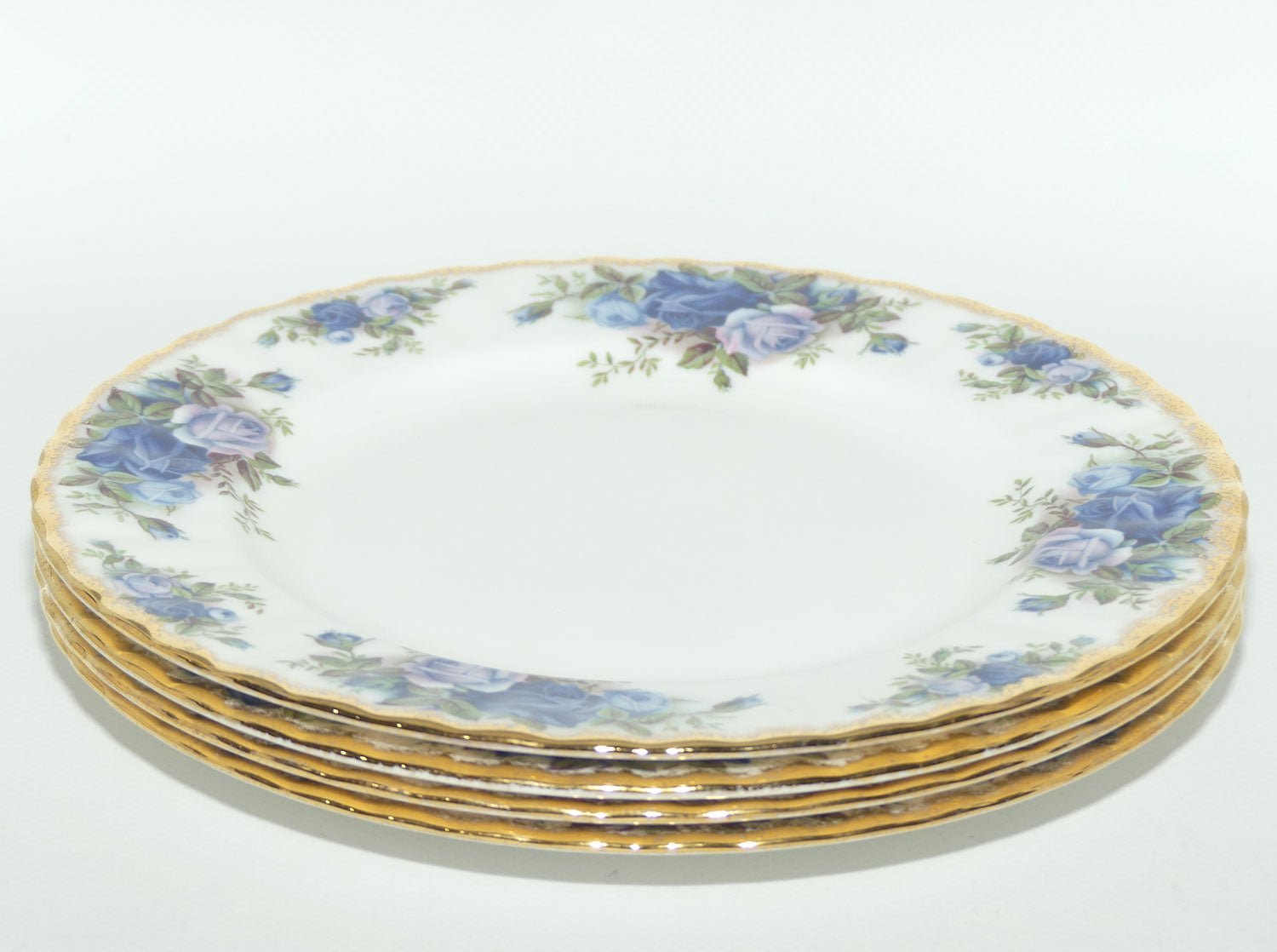 Royal Albert Bone China England Moonlight Rose Salad Plates 21cm | Set of 4 | UK made