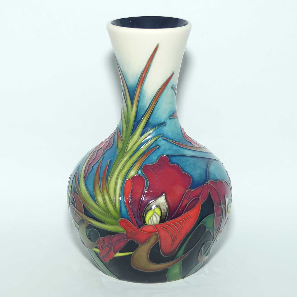 Moorcroft Satin Flower vase | signed Hugh Edwards