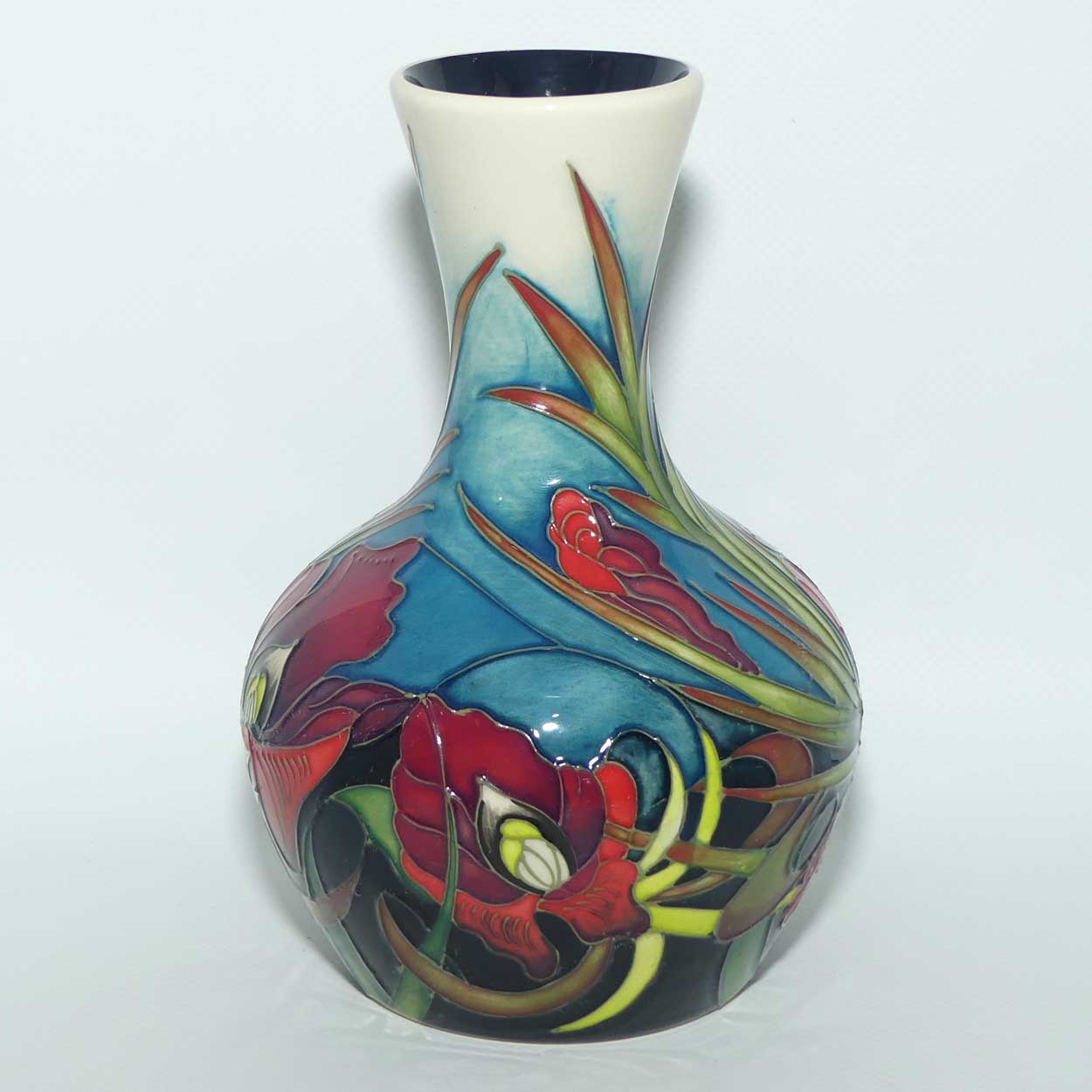 Moorcroft Satin Flower vase | signed Hugh Edwards