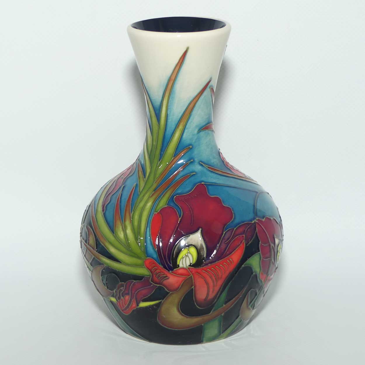 Moorcroft Satin Flower vase | signed Hugh Edwards