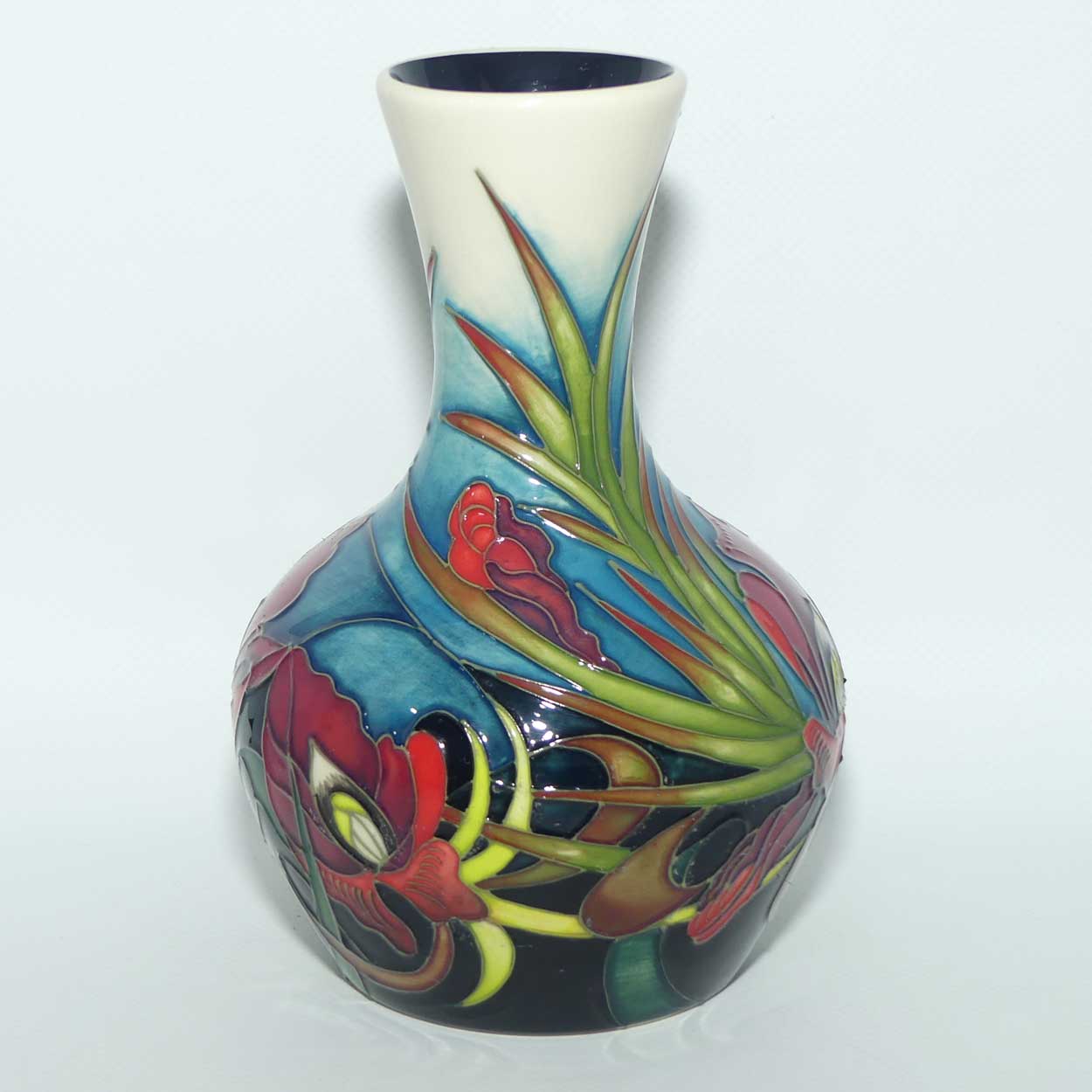 Moorcroft Satin Flower vase | signed Hugh Edwards