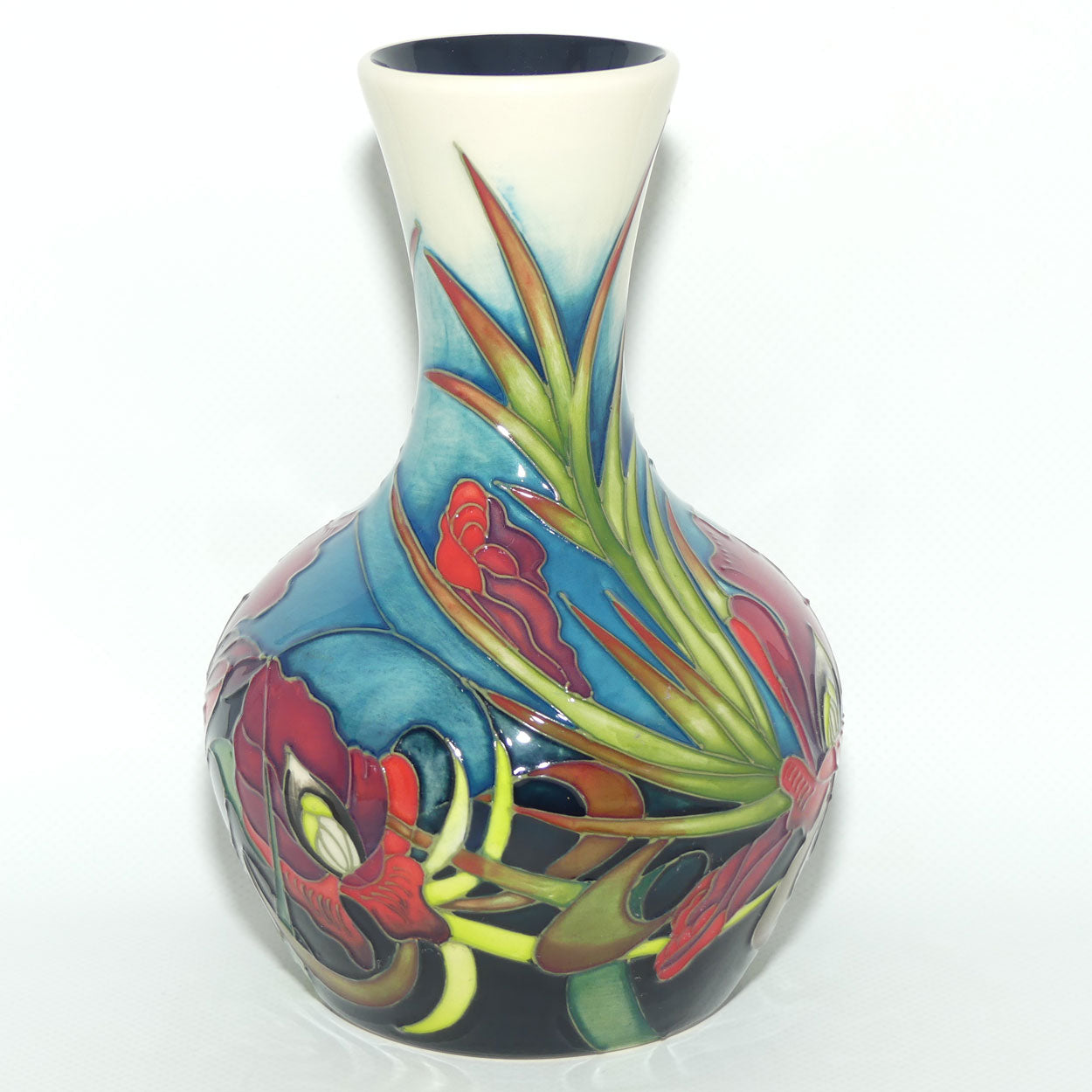 Moorcroft Satin Flower vase | Shape 217 | signed Hugh Edwards