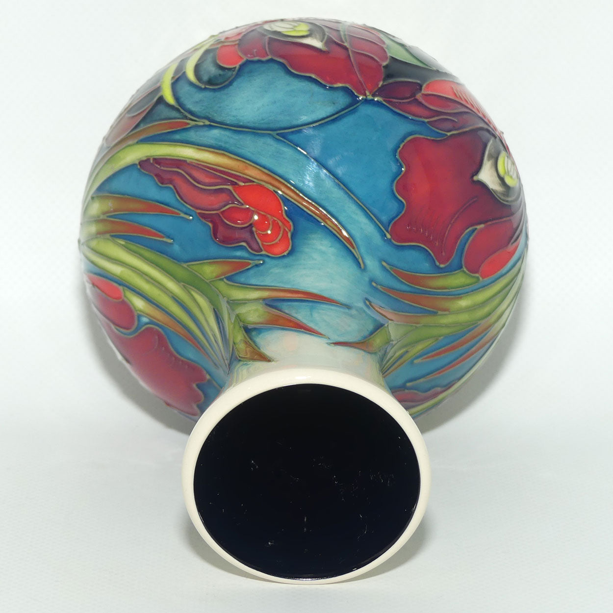 Moorcroft Satin Flower vase | Shape 217 | signed Hugh Edwards