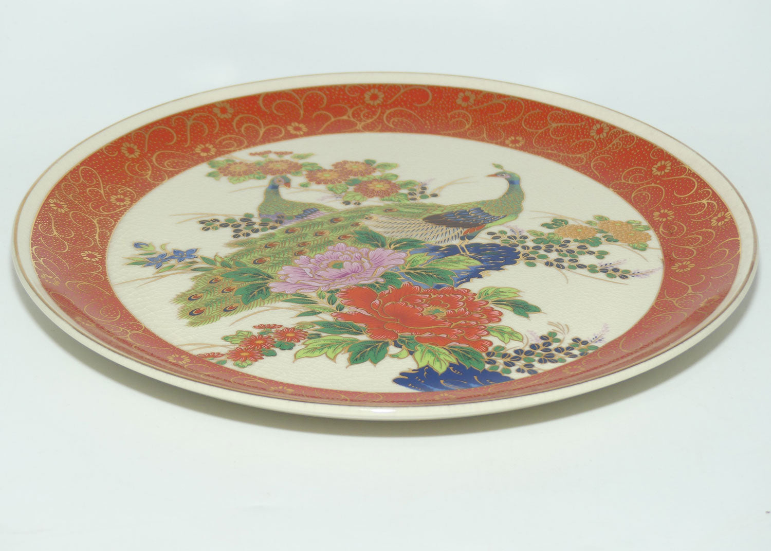 Mid Century Satsuma Japan Peacock plate | 26cm