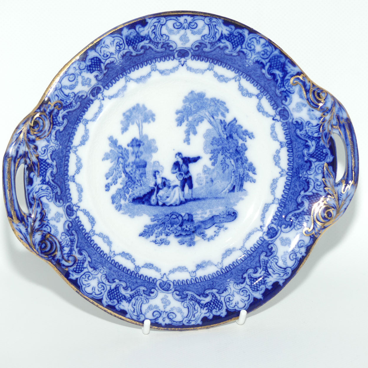 Doulton Watteau pattern Blue and White Sauce Tureen and Underplate