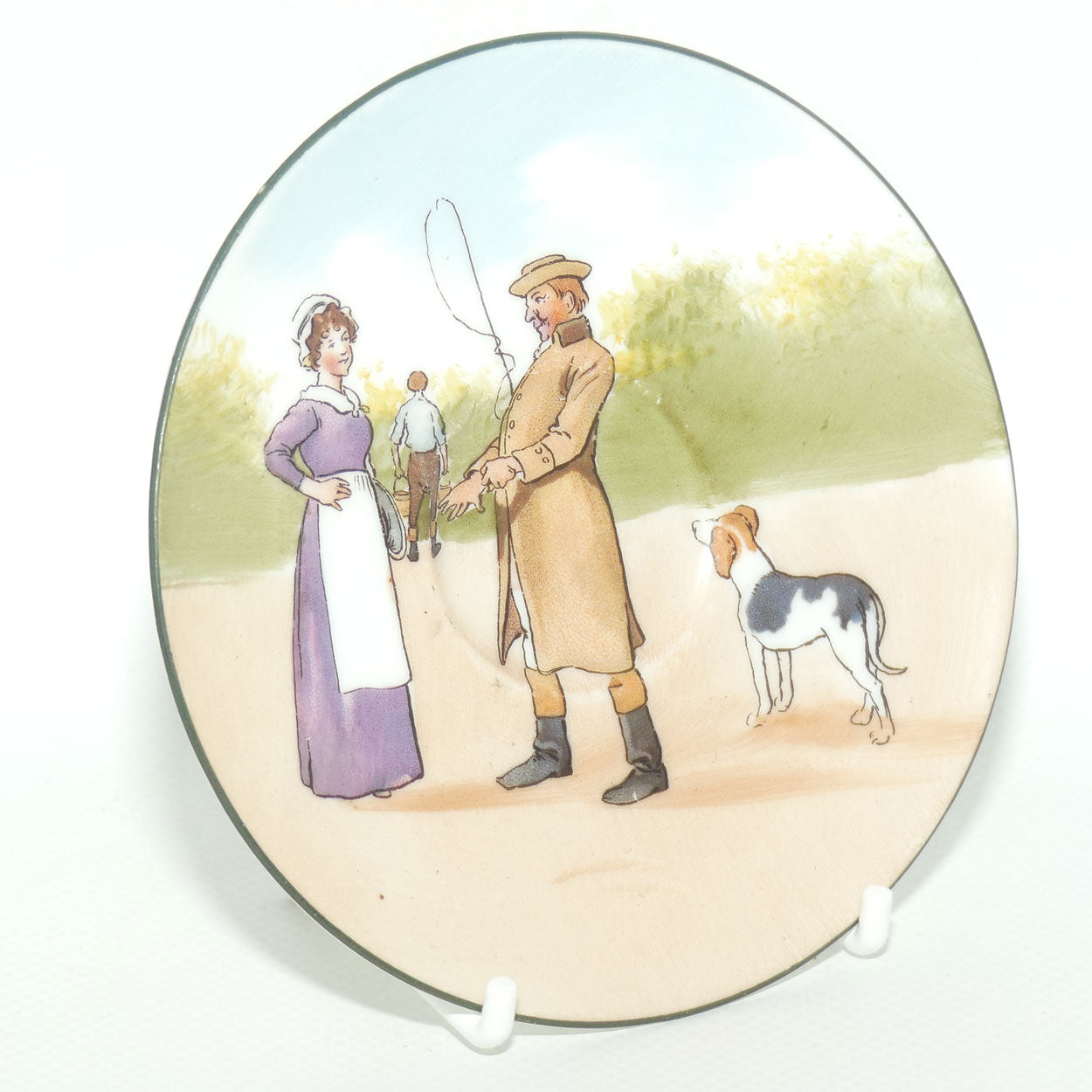Royal Doulton Coaching Days saucer | Unrecorded Scene | Driver and Lady E2768 | rare Blue Sky variation | #2