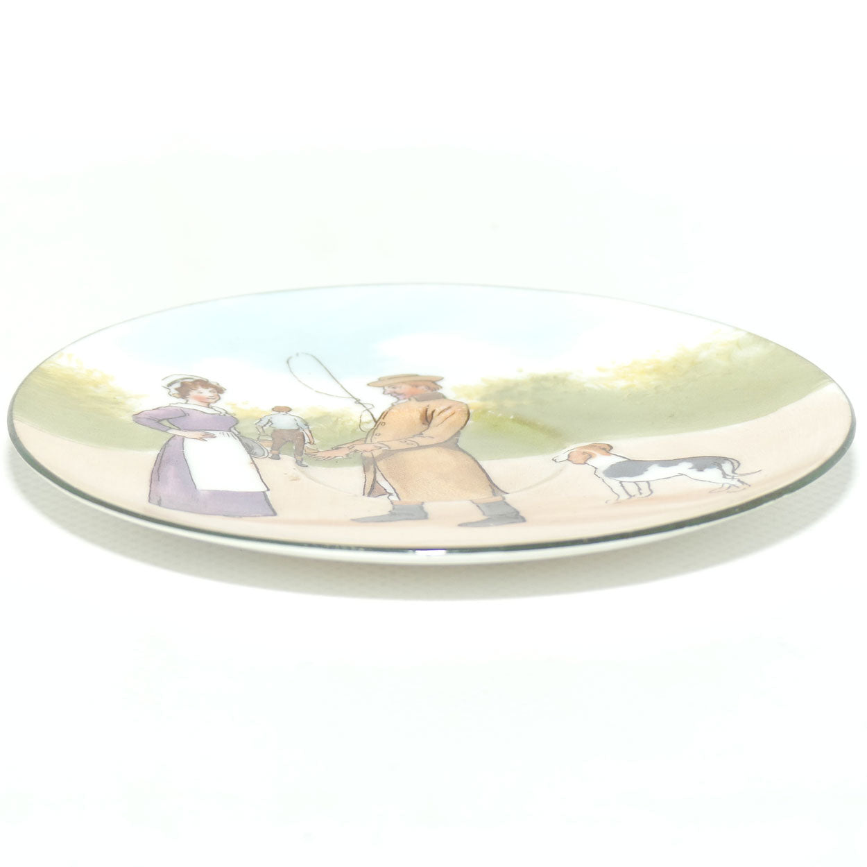 Royal Doulton Coaching Days saucer | Unrecorded Scene | Driver and Lady E2768 | rare Blue Sky variation | #2