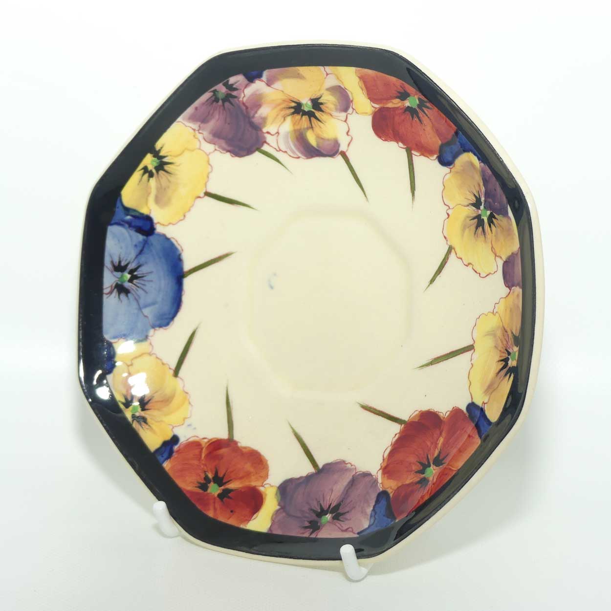 Royal Doulton Pansy with Black Border D4049 | tea saucer | 14cm | #4