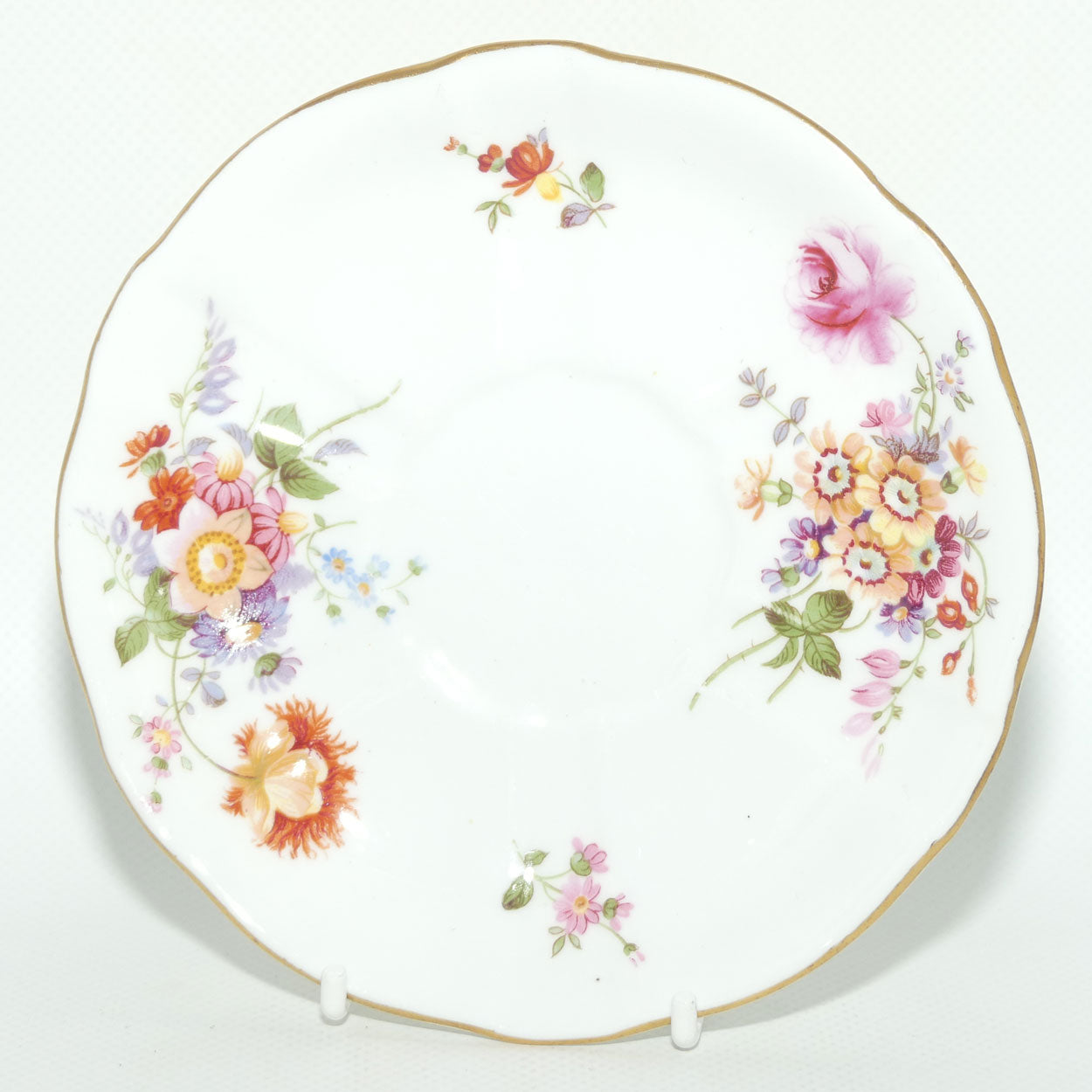 Royal Crown Derby Derby Posies tea saucer | Dark Green backstamp | 14.4cms