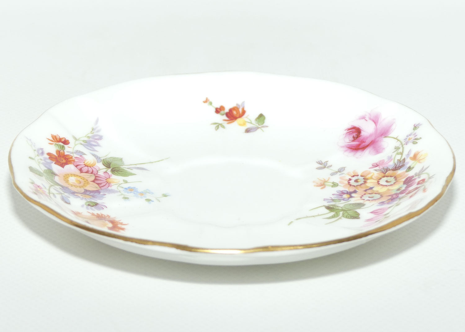 Royal Crown Derby Derby Posies tea saucer | Dark Green backstamp | 14.4cms