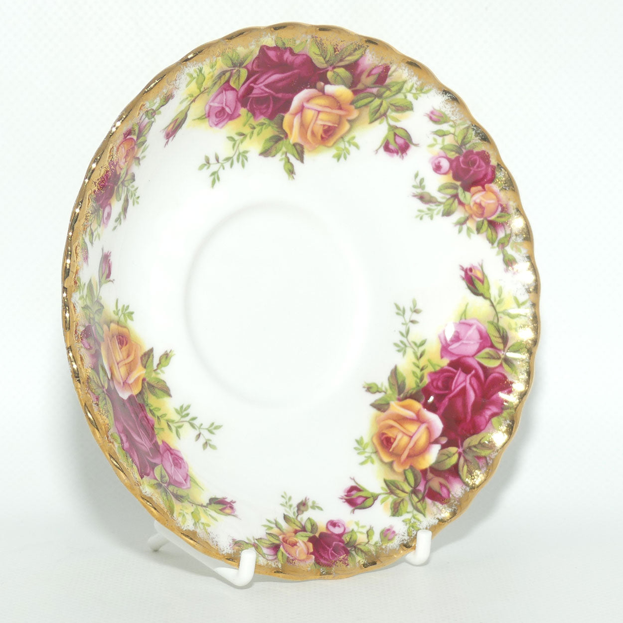 Royal Albert Bone China England Old Country Roses tea saucer | early backstamp