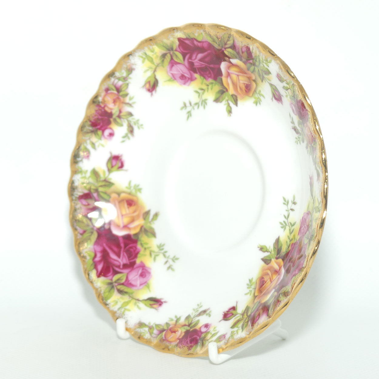 Royal Albert Bone China England Old Country Roses tea saucer | early backstamp