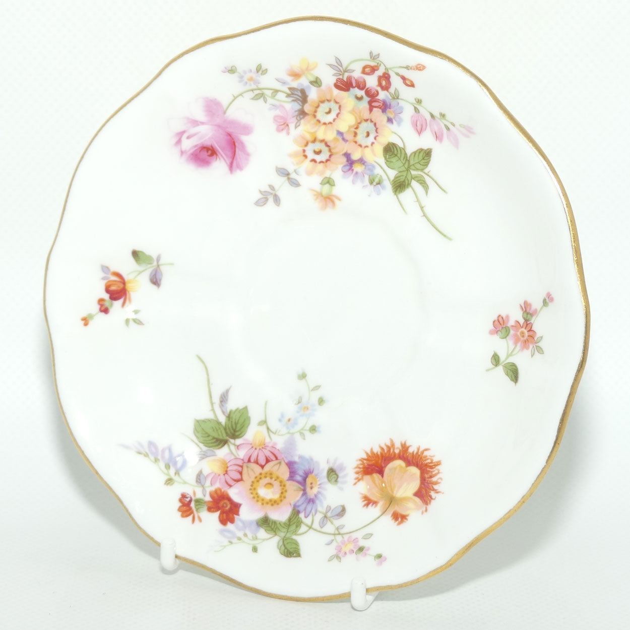 Royal Crown Derby Derby Posies tea saucer | Light Green backstamp | 14.4cms