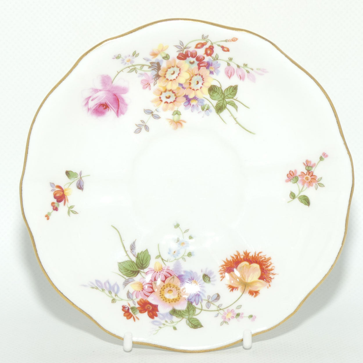 Royal Crown Derby Derby Posies tea saucer | Light Green backstamp | 14.4cms