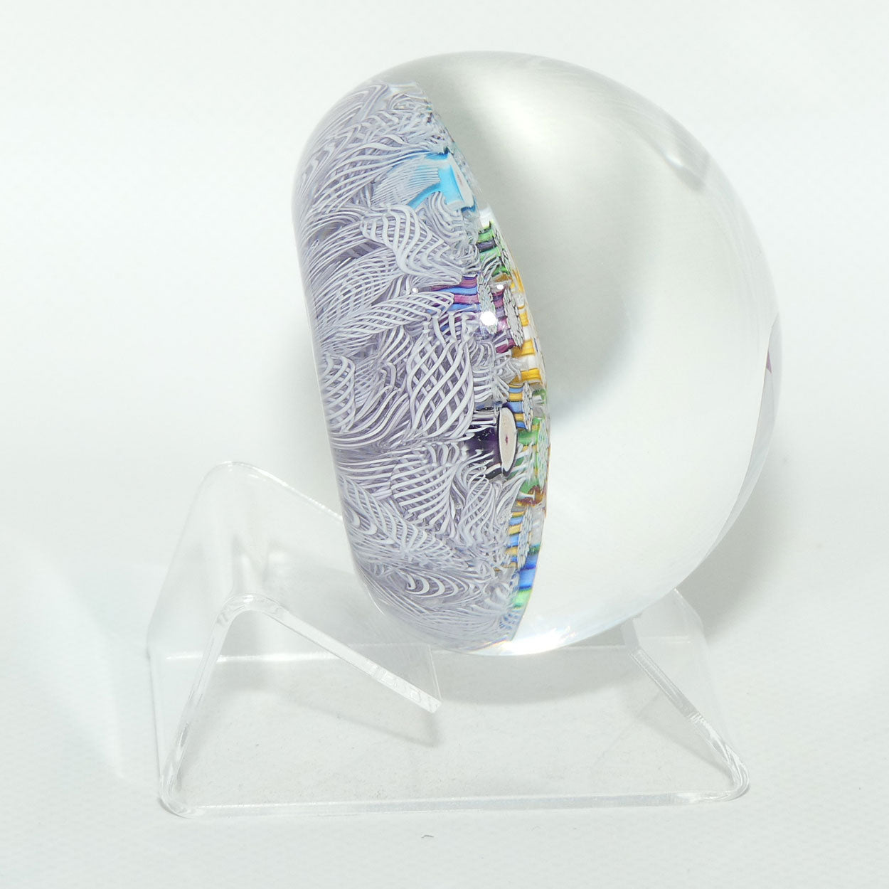 John Deacons Scotland Complex Millefiori Scattered Magnum paperweight (Mauve)