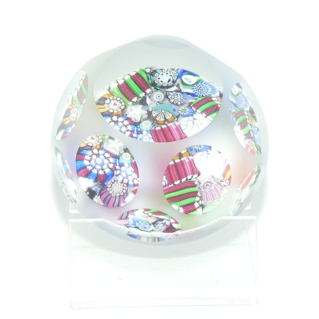 John Deacons Scotland Facetted and Sandblasted Scramble paperweight