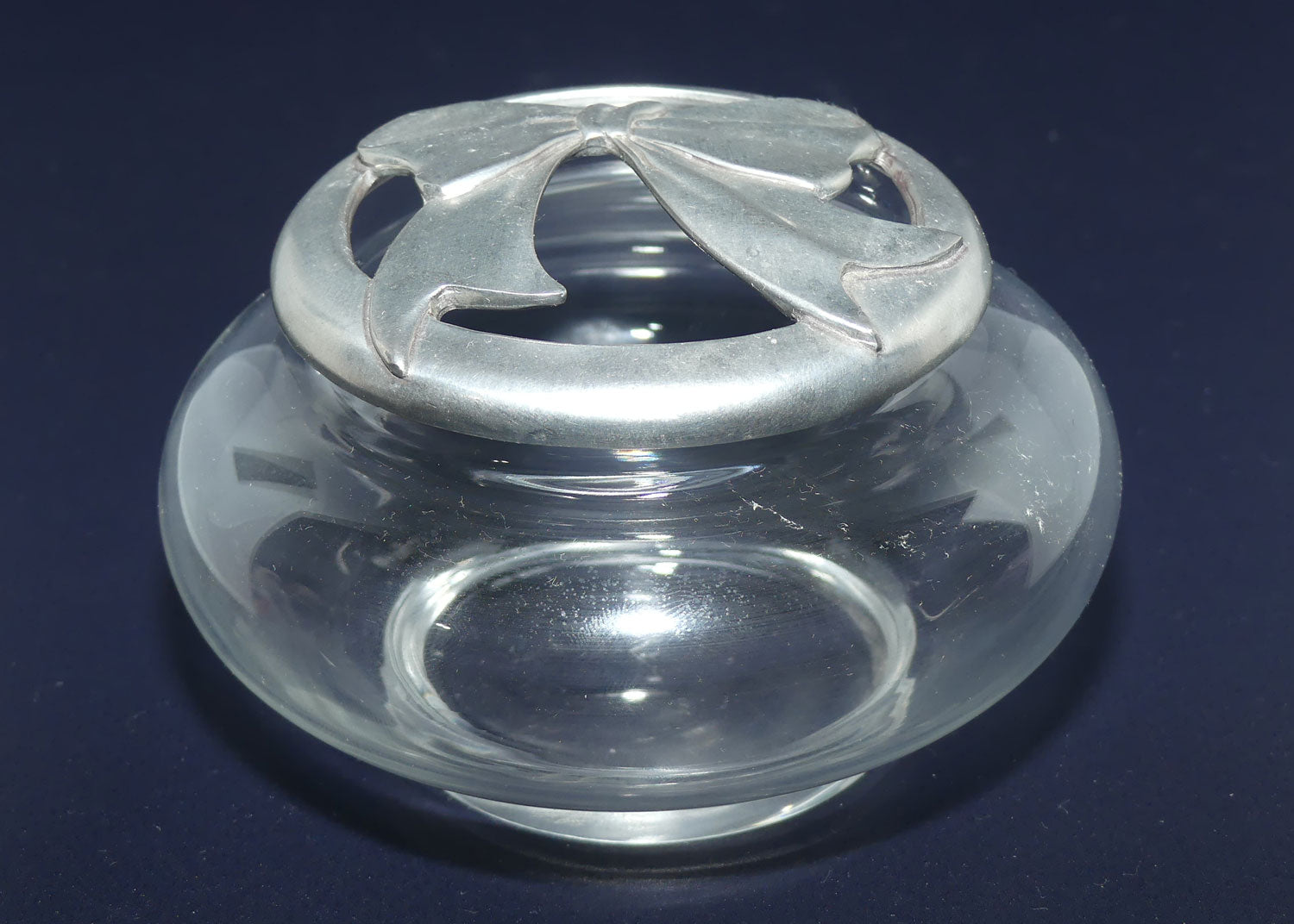 Seagull Pewter Ribbon cotton ball tidy