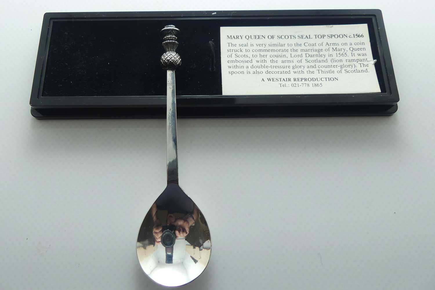 Silver Plated Mary Queen of Scots Seal Top Spoon c.1566 | reproduction
