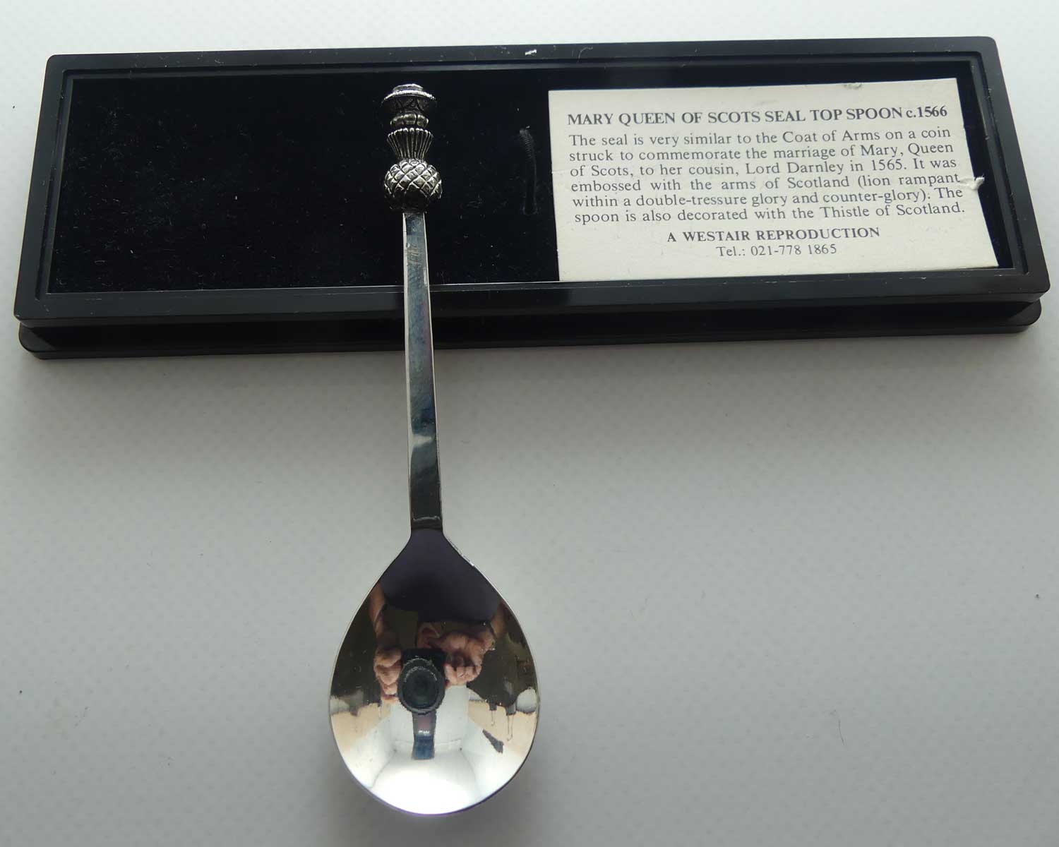 Silver Plated Mary Queen of Scots Seal Top Spoon c.1566 | reproduction