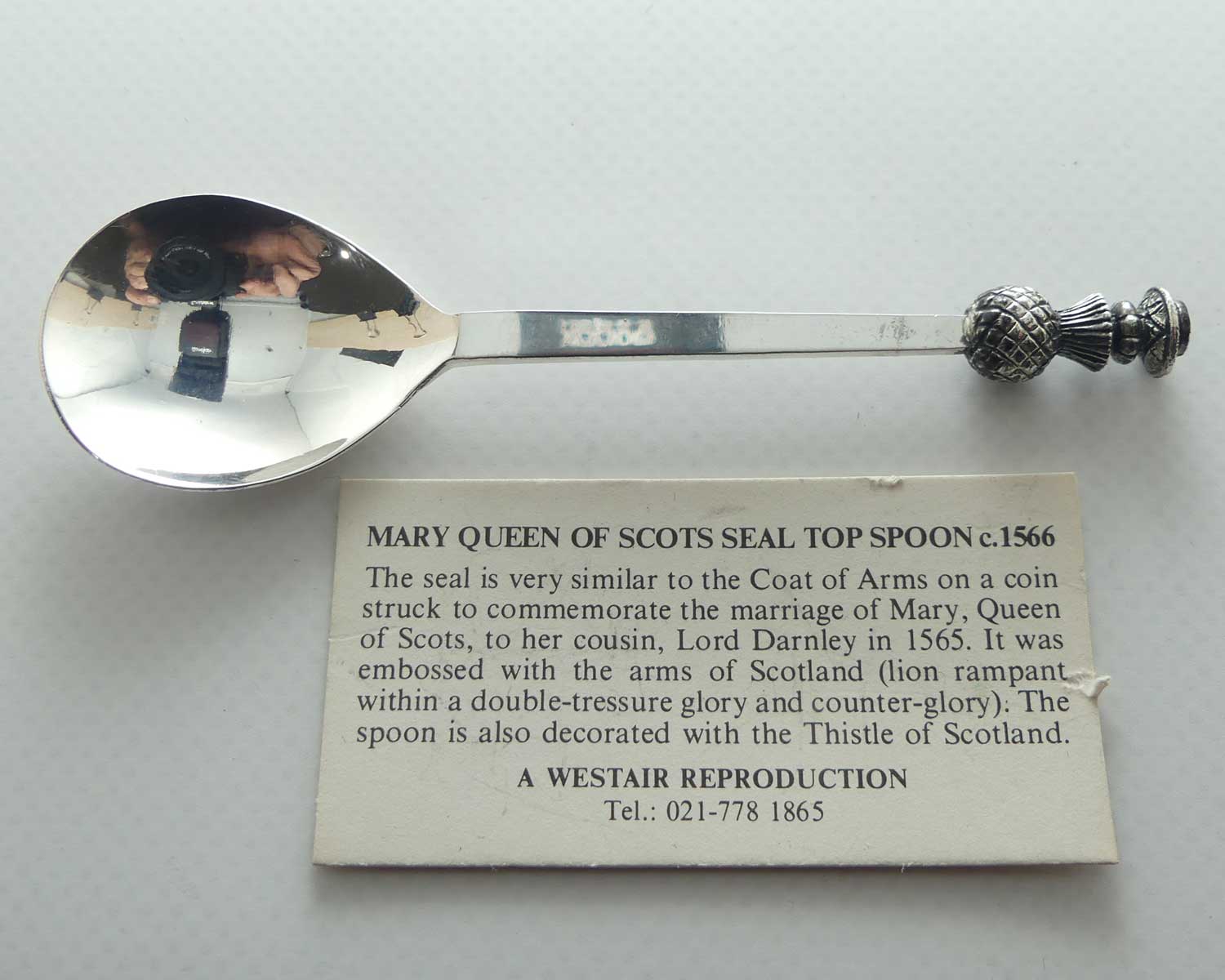 Silver Plated Mary Queen of Scots Seal Top Spoon c.1566 | reproduction